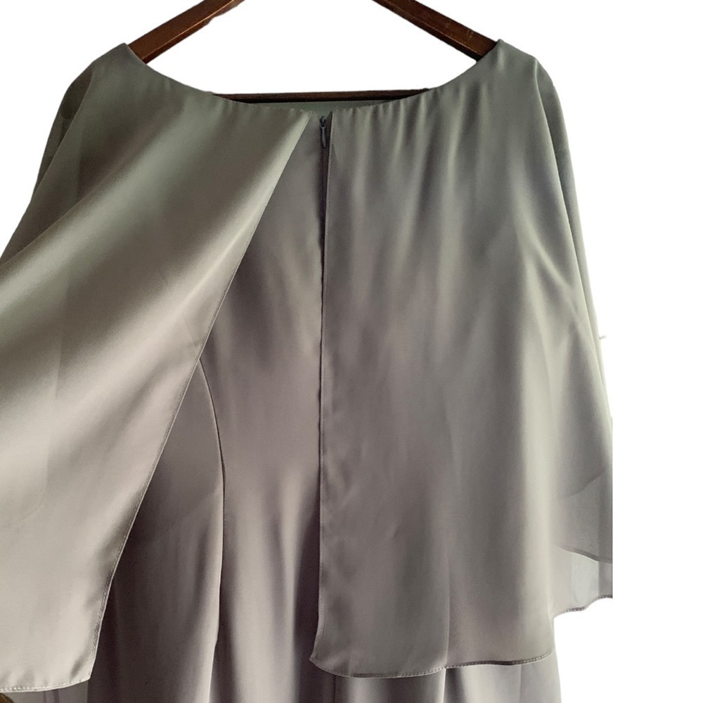 Grey Chiffon Mother Of The Bride Dress Size 16 Sleeveless Round Neck A W Bridal View 3